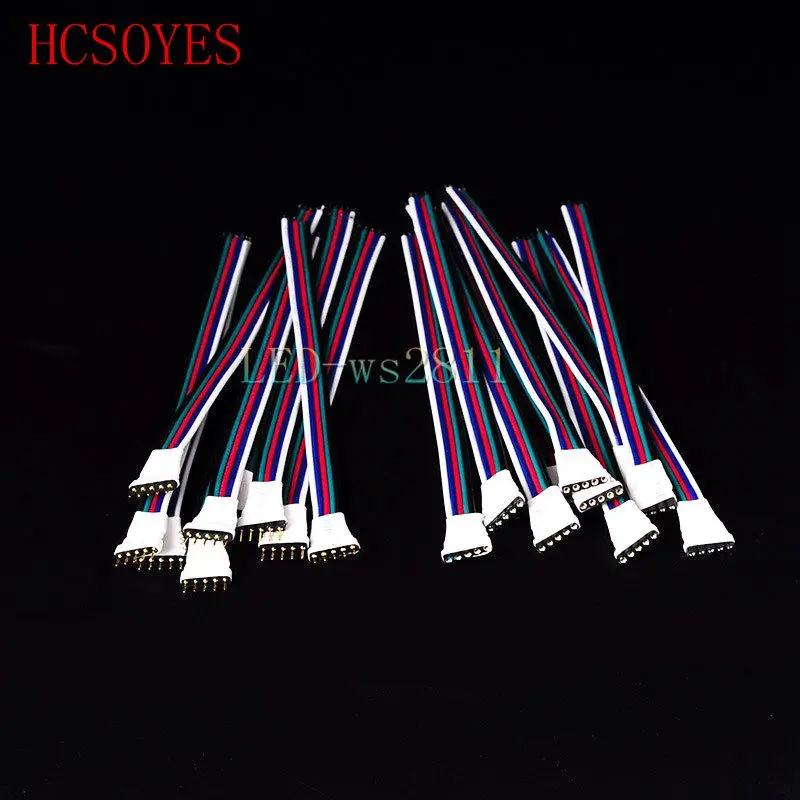 

10 pcs 5Pin led Connector Male/ Female with Cable/Wire For RGBW RGB + Warm White/White 5050 LED Strips light