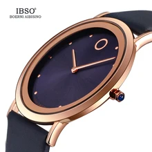 IBSO 7 6MM Ultra Thin Women Watches 2018 Fashion Waterproof Quartz Watch Women Luxury Genuine Leather