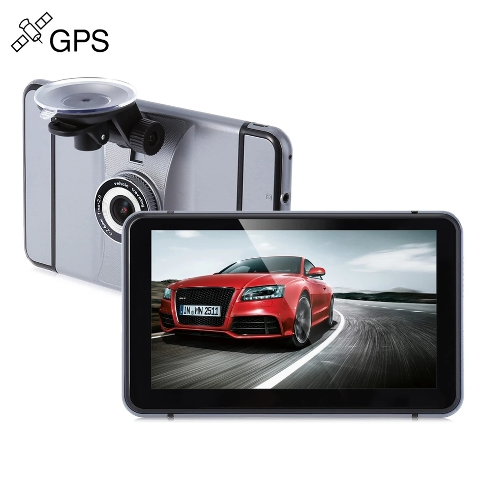 Android dash cam 7 дюймов 1080 P 140 градусов GPS навигации 512 МБ Оперативная память + 8 ГБ