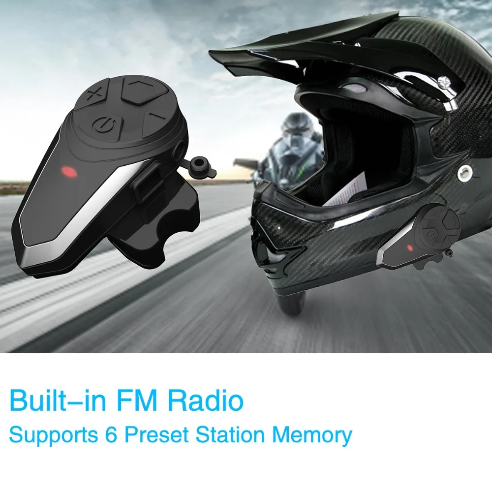 

2 PCS BT-S3 motorcycle helmet intercom 1000M wireless helmet bluetooth headset waterproof BT interphone intercomunicador moto FM