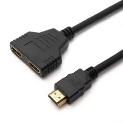 Hdmi-разветвитель кабель 1 штекер на двойной HDMI 2 Женский Y разветвитель адаптер в HDMI HD светодио дный ЖК-телевизор 30 см 1 в 2 разветвитель