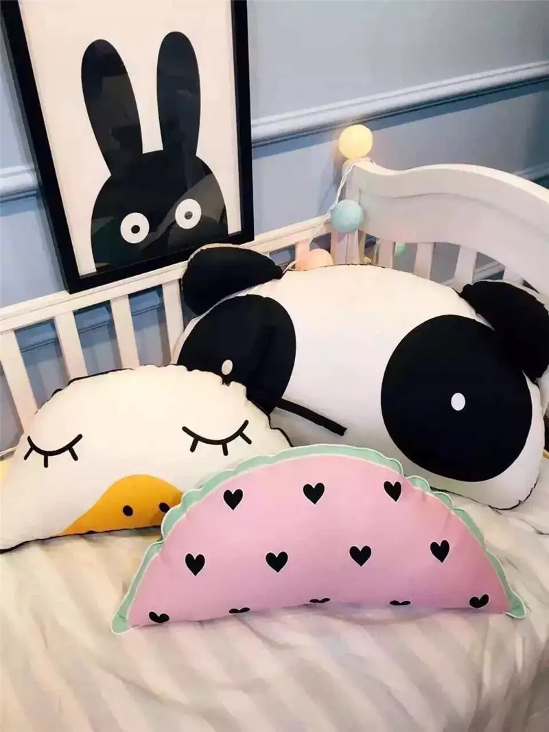 Cute Baby Kids Appease Dolls Cute Duck White Bear Cat Rabbit Panda Semicircle Cushion Pillow Cloth Plush Toys Gift Photography Decor 1pc (8)