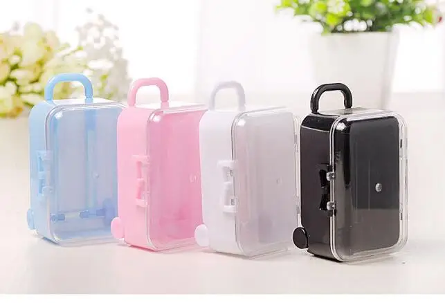 Details about   Rolling Travel Suitcase Box Wedding Favors Party Reception Candy Toy N7 