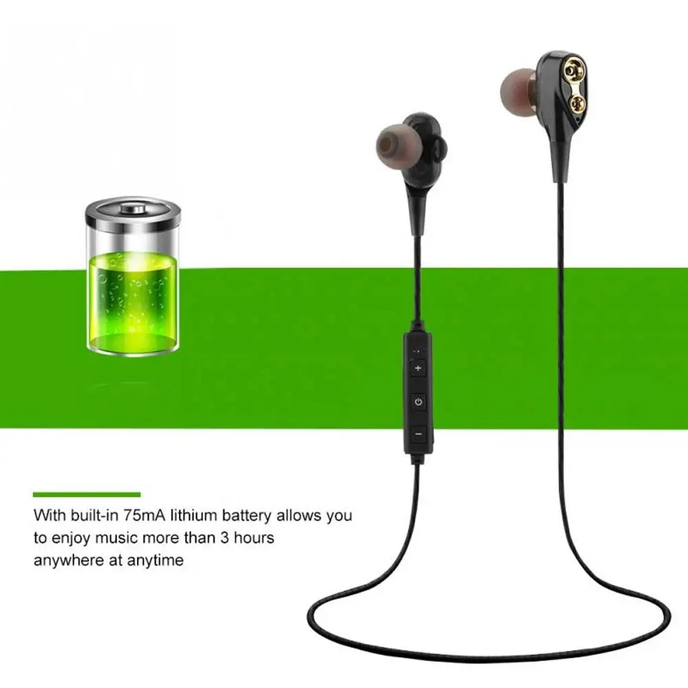 XT21 double dynamic hifi bluetooth sport earphones with mic 4