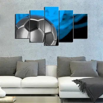 

Canvas Printed Soccer Football Sport Themed Wall Art Painting Pictures for Boys Kids Room Wall Decor Blue Artwork Dropshipping