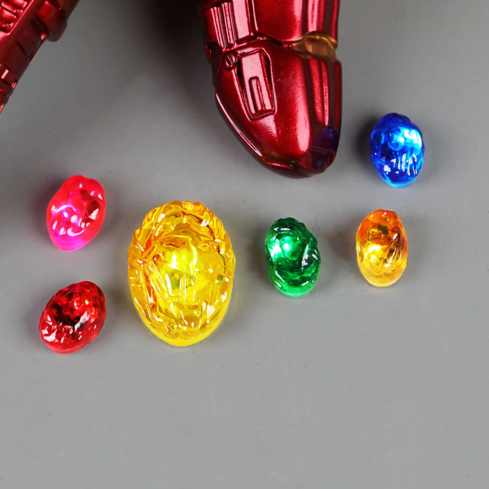 Новые мстители эндгейм IronMan Infinity Gauntlet камни Съемная со светодиодной подсветкой Косплей рука танос латексные перчатки супергерой оружие