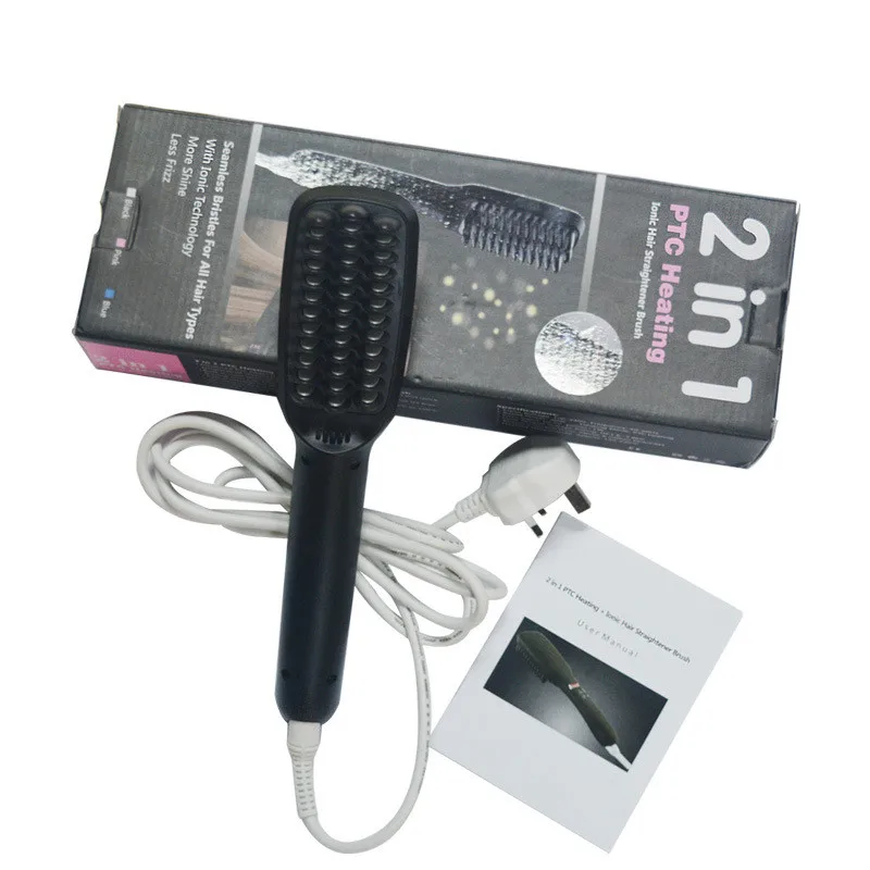 Alisador de Cabelo Elétrica Ionic Plana Escova Rápido Aquecimento Alisador Pente Varinha Cerâmica Ferro Penteado Seda Suave Ferramenta 8 Cheap Ferros alisamento