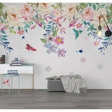 Beibehang современные скандинавские обои домашний декор минималистичные маленькие свежие зеленые листья цветочные акварельные обои