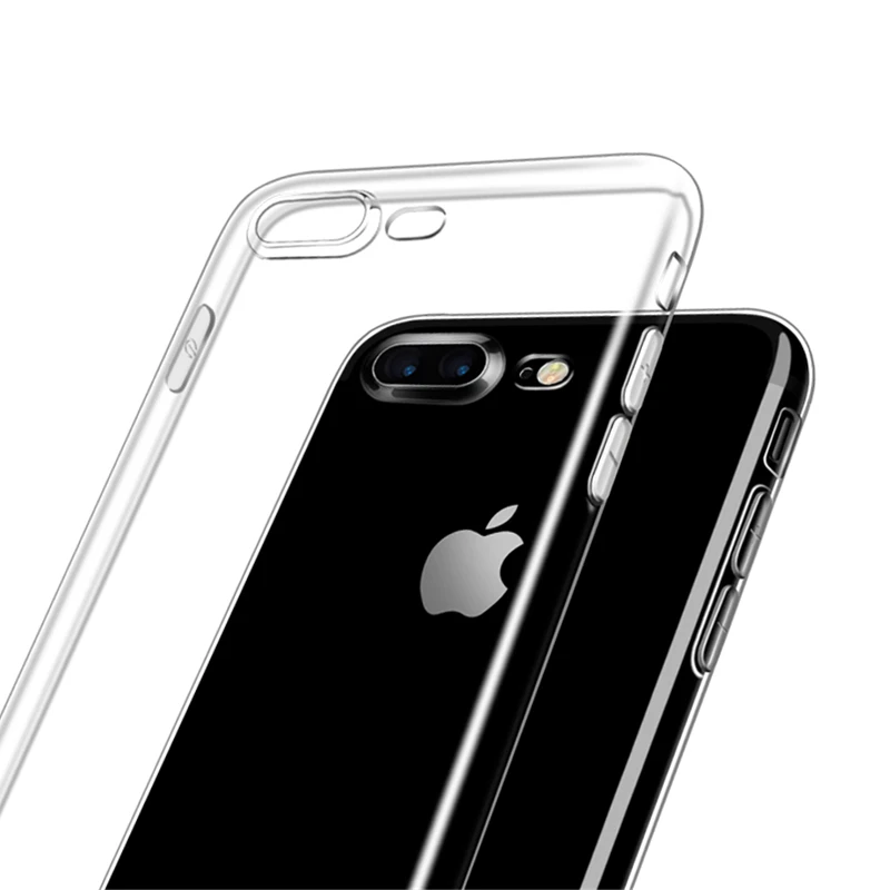 Роскошный мягкий прозрачный чехол из ТПУ для iPhone 7 5S 6s Plus SE Кристальные