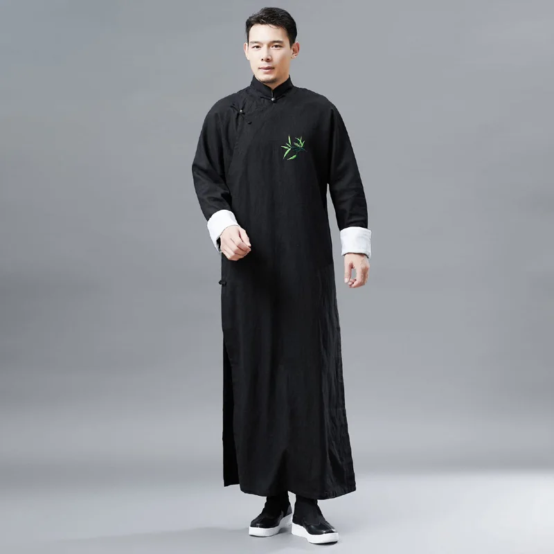 Новый Древний костюм Китайская традиционная одежда мужской cheongsam с длинным