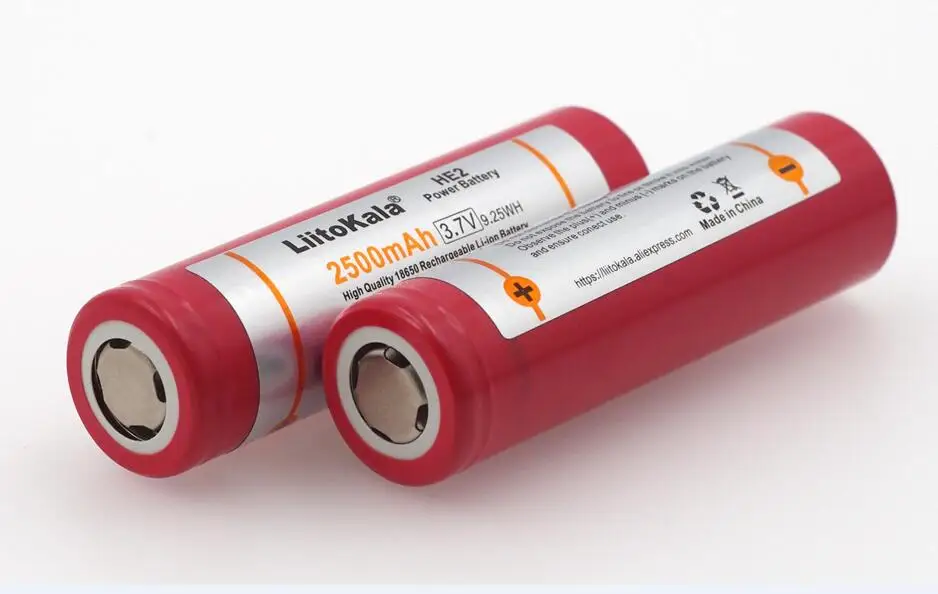 

2 PCS. for LG HE2 18650 3.7 V 2500 mAh IMR18650 original battery high capacity maximum pulse 20A 35A descargaE4 (HE4)