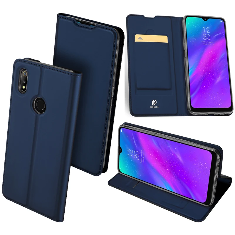 

Original Dux Ducis Leather Case For Realme 3 Coque Realmi 3 Pro Luxury Thin Flip Wallet Case Cover For Oppo Realme 3/ Pro Cases