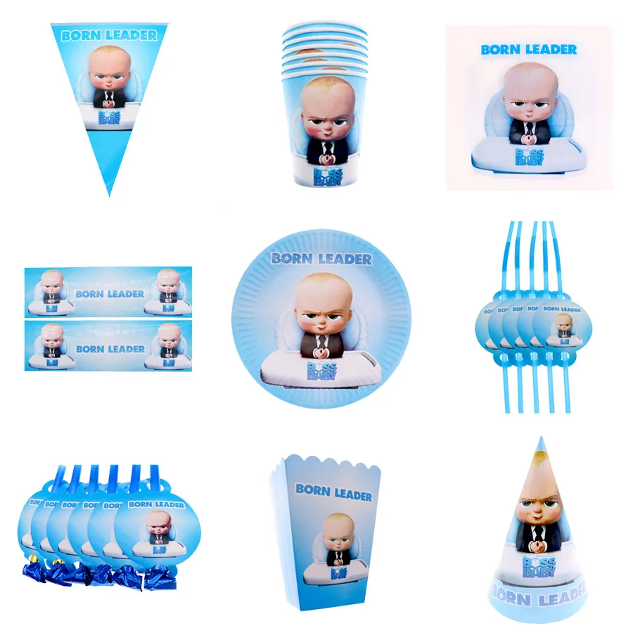 

Boss baby Theme Disposable Tableware happy Birthday Baby Shower Party Cup Plate Decorations party Supplies