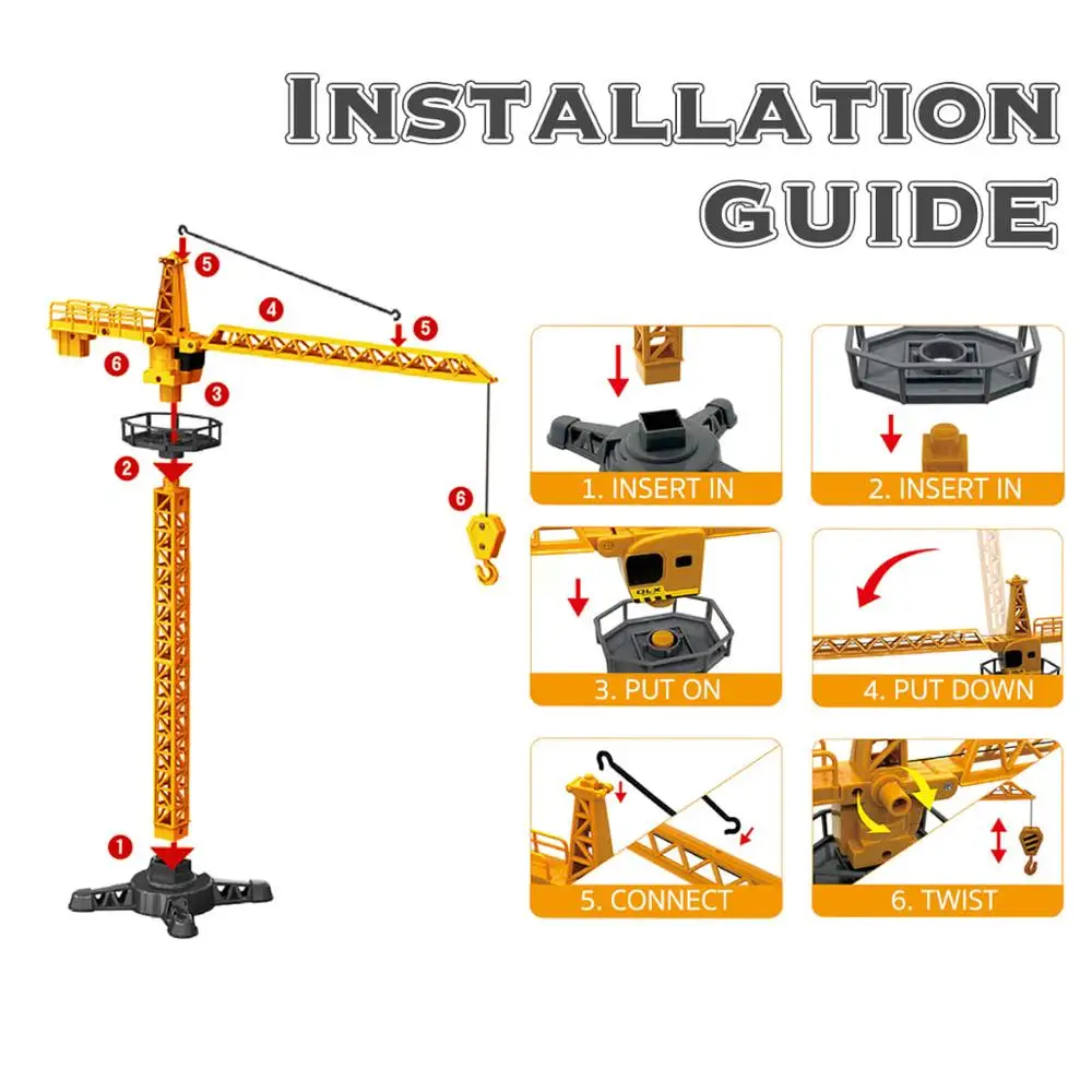 Конструкция башенный кран сайт дорожные знаки светофора аксессуары город литье игрушки Строительство Play Set Engineering Игрушки для мальчиков
