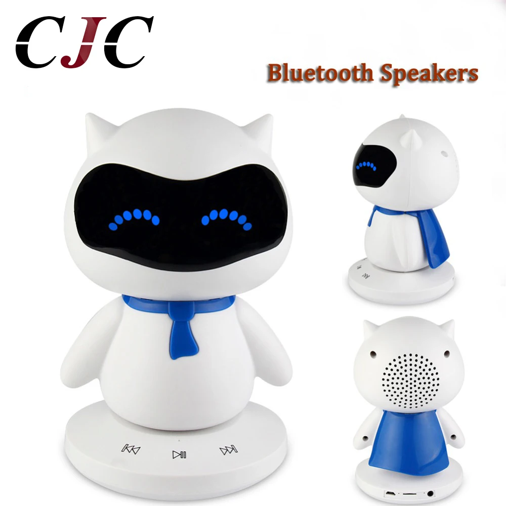 

Mini Portable cute Robot Smart Blueototh Speaker With Music Calls Handsfree TF MP3 AUX Function for All Bluetooth Devices