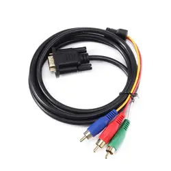 1,5 м VGA до 3 RCA Lead Соединительный кабель для ТВ PC ноутбук DJA99