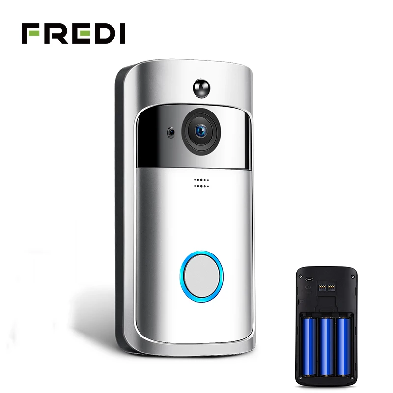 Kopen FREDI Draadloze WiFi Video Deurbel Camera IP 720 p Ring Deurbel Video Intercom Twee Weg Audio APP Controle Infrarood nachtzicht