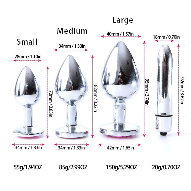 Anal Diamant Plug Schmuck Perle Dilatator Vibrator für Gay Körper Massage Prostata Massage Edelstahl Anal Spielzeug_voghion.com