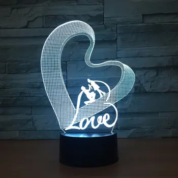 

LOVE 7 color 3d night light romantic atmosphere lamp 1307