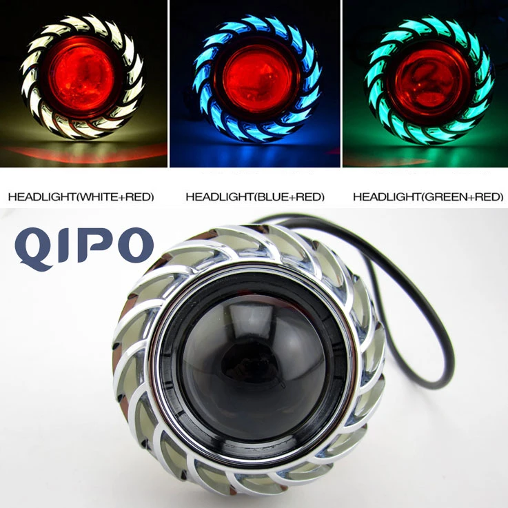 Светодиодный головной фонарь QIPO для мотоцикла 20 Вт фара angel devil eye
