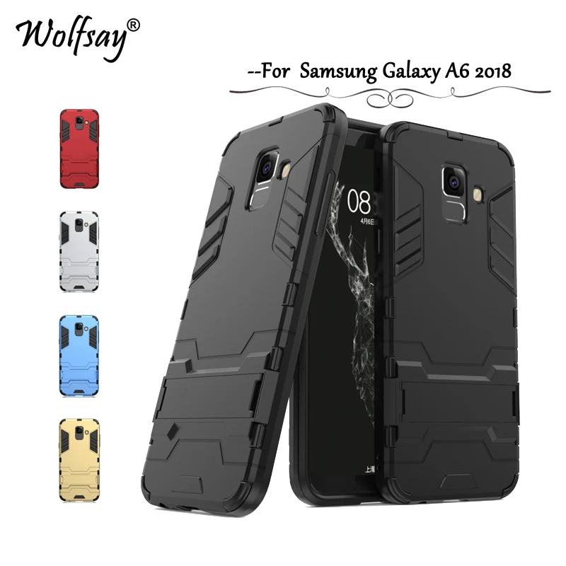 

sFor Cover Samsung Galaxy A6 2018 Case Slim Robot Armor Rubber Capa FOR Phone Case Samsung Galaxy A6 2018 A600F Cover Cases