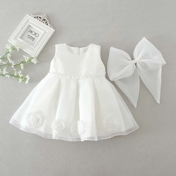 Newborn Baby Girl White Dress 2019 Infant Dress Baby Baptism Wedding