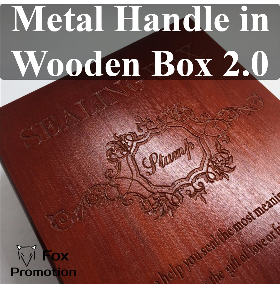 New Customized Stamp With Metal Handle Retro Sealing Wax Copper Stamp In Wood Box With Sealing