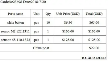 

HD parts invoice with 10% commission
