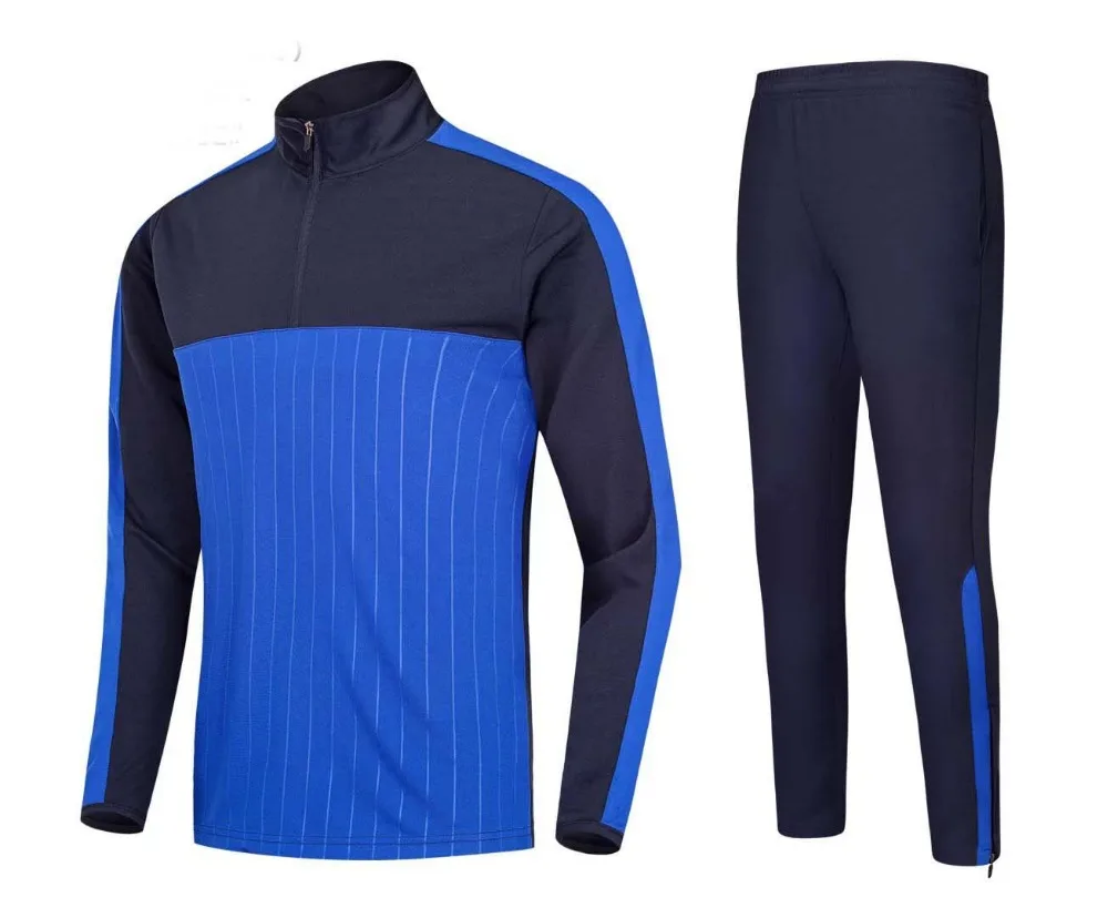

New Long sleeves Blank football training suit Autumn winter adult & children soccer jacket & soccer pants tracksuit Sportswear