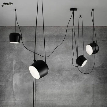 

jmmxiuz Creative DIY Office Pendant Lights Studio Modern Hang Lamp Pendant Lamp Fixture Black / White AC110-240 Aluminum Lamp