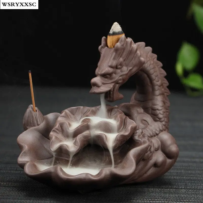 Zisha Dragon Pour Smoke Incense Burner, Tower Sandalwood Incense Burner