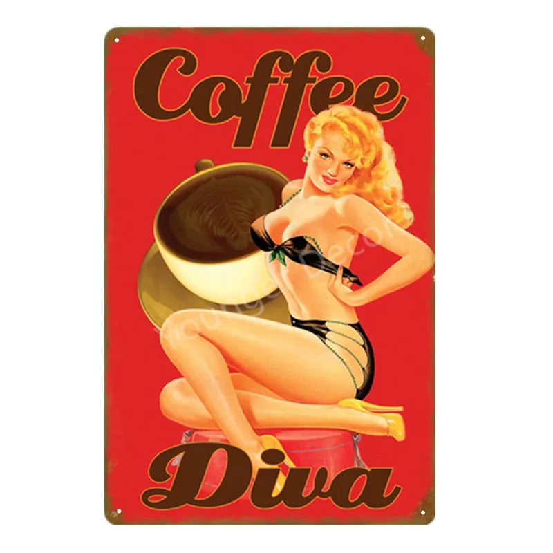Devil бренд кофе плакат кофе делает все возможное металлические вывески Кофейня настенная табличка для Кафе Декор винтажная тарелка YD056 - Цвет: YD1273D