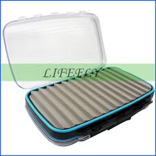 Пластиковая Водонепроницаемая коробка для мух, двухсторонняя и пульсационная пены, ловля нахлыстом(большая