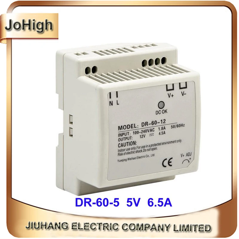 

High quality din rail Type power supply DR-60-12 60W DC12V 24V 5V output Switching