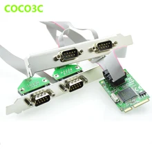 Мини PCI-express 4 последовательных порты, контроллер карты мини PCIe для RS-232 адаптер Mini PCI-E DB9 COM карты MCS9904