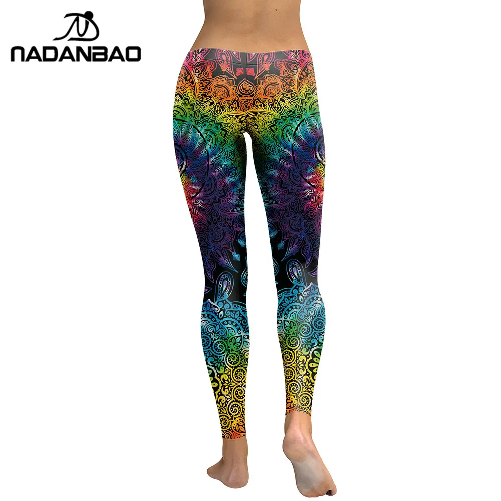 Легинсы NADANBAO для фитнеса эластичные легинсы с высокой талией и 3D принтом|leggins