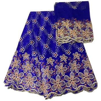 

Royal Blue Bazin Riche Getzner High Quality Lace Embroidered Swiss Getzner With Tulle lace African Bazin Riche Getzner 2018