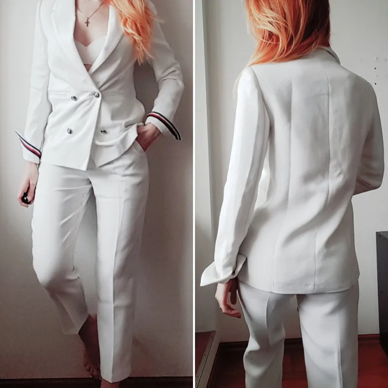 2017 New Formal Suits for Women Casual Office Business Suitspants Work Wear Sets Uniform Styles Elegant Pant Suits J17CT0006