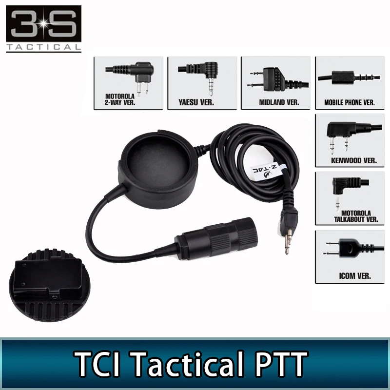 Z-TAC TCI PTT тактический гарнитура «нажми и говори» сливное отверстие для наушников для Kenwod переключатель PTT