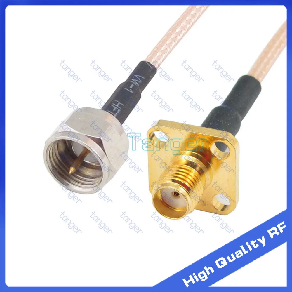 

F male plug to SMA female jack 4 hole panle connector with 20cm 8" RG316 RG-316 and RF Coaxial Pigtail Jumper High Quality cable