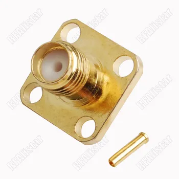 

50pcs SMA Female Jack Flange 4 Holes RF Connector Solder For .086" RG405 Cable