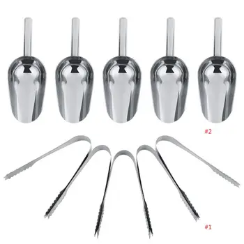 

5Pcs Sweet Scoops/ Ice Tongs Tweezers Set Scoops Tongs Set Wedding Candy Buffet Bar Home Kitchen Stainless Steel Set New