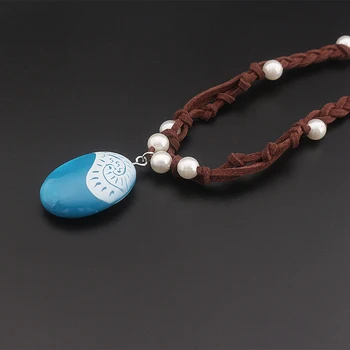 

20pc/lot Moana Necklace Resin jewelry Blue pendant Girls Womens Necklaces Pendant jewelry Weaving Method Restoring Ancient Ways