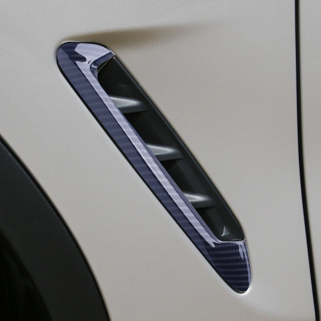 DWCX 2pcs Carbon Fiber Chrome Side Door Air Vent Fender Cover Trims