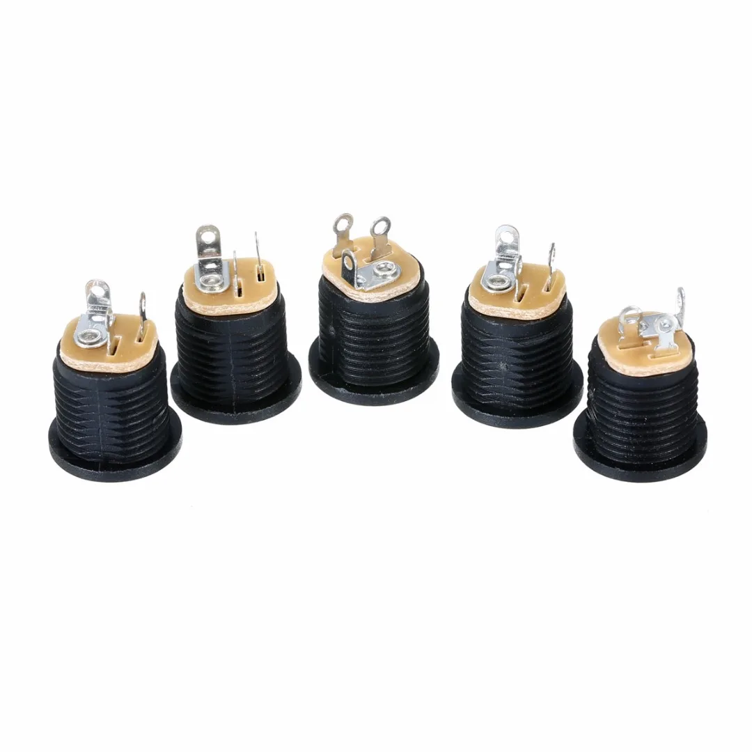 10 Pair 12V 3A Plastic Male Plugs 2.1 * 5.5mm + Mayitr Female Socket Panel Mounting Jack DC Power Connector 12mm Hole