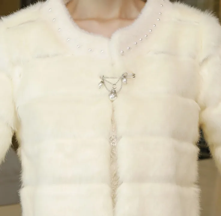 Элегантные, цвета шампанского свадебные куртки зимние теплые пальто с искусственным мехом обертывания шаль Свадебная накидка Болеро