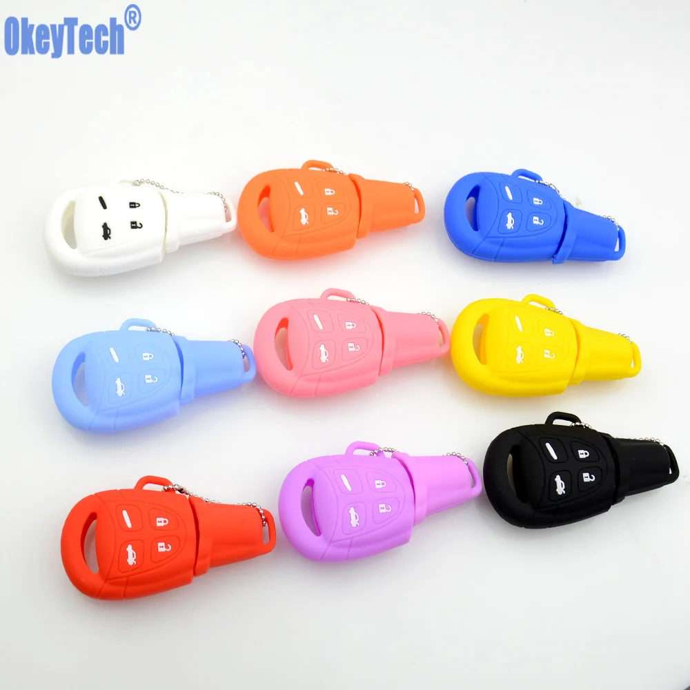 

New 4 Buttons Silicone Rubber Car Key For SAAB 9-3 9-5 93 95 Blank Remote Shell Fob High Quality Silica Gel Car Key Shell Case