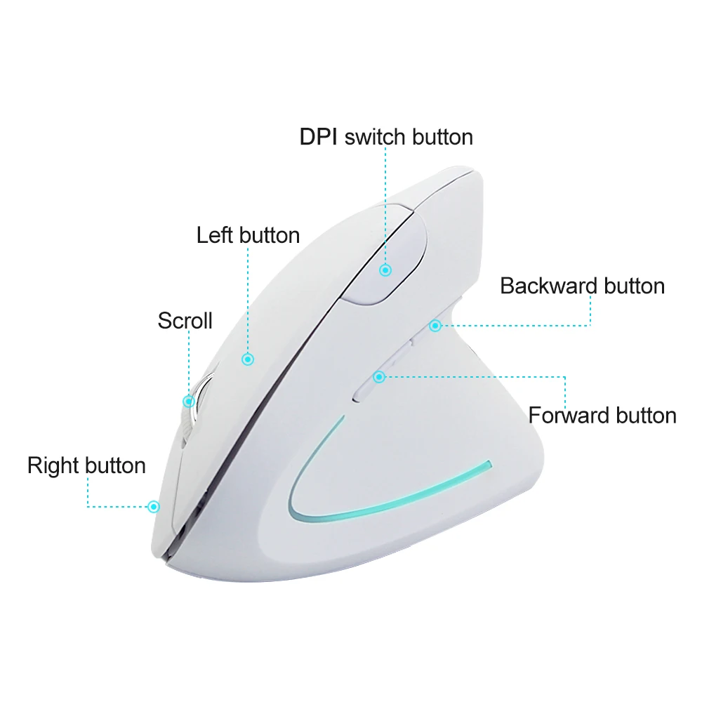 White vertical wireless mouse