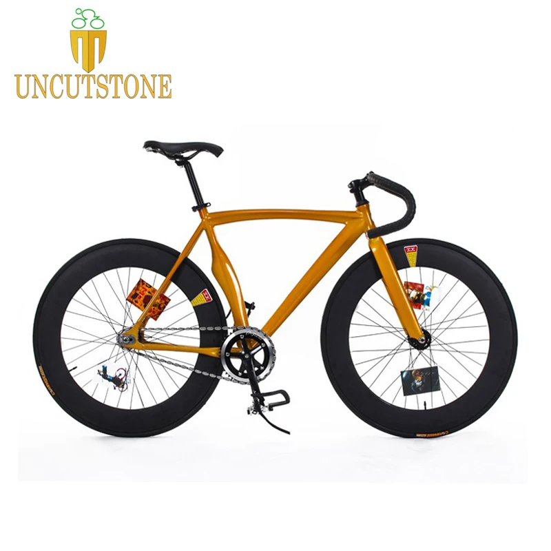 

Fixed Gear Bike 53cm frame Fixie bicycle DIY 700C Aluminum alloy Bike Track Bike Bicycle 70mm wheel rim bike