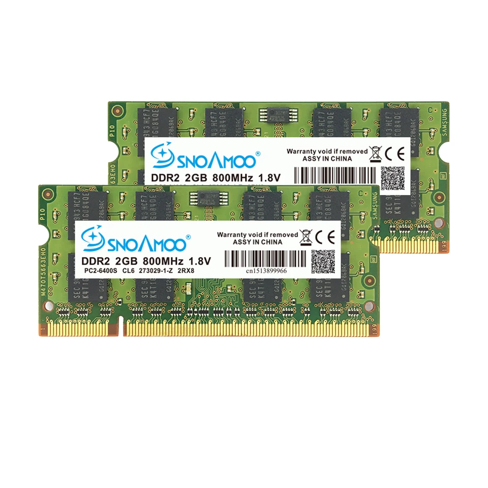 SNOAMOO ноутбук ОЗУ DDR2 2 Гб 667 МГц PC2-5300S 800 МГц PC2-6400S 200Pin CL5 CL6 1,8 V 2Rx8 SO-DIMM памяти компьютера гарантия
